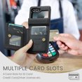 thumbnail image 3 of ELEHOLD Wallet Case for Samsung Galaxy Z Flip 6, premium PU leather zipper card holder phone case zipper card holder phone case,Black, 3 of 7