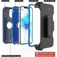 thumbnail image 3 of Compatible with iPhone 12 Pro Max Case,Heavy Duty Hard Shockproof Armor Protector Case Cover with Belt Clip Holster for Apple iPhone 12 6.7 5G 2020 Ph, 3 of 4
