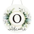 thumbnail image 1 of Clearance! Monogram Letter Welcome Sign for Front Door Rustic Green Floral Family Initial House Warming Decor Spring Summer Wooden Wreath Personalized Sign for House Front Porch 12 Inch, 1 of 9