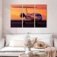 thumbnail image 2 of Elephant Stock Parked Business Plane Wall Art - Horizontal Multi Panel Canvas - Living Room Wall Decor - Transportation Multi Panel - Purple And Orange Decor - 50" x 32", 2 of 4