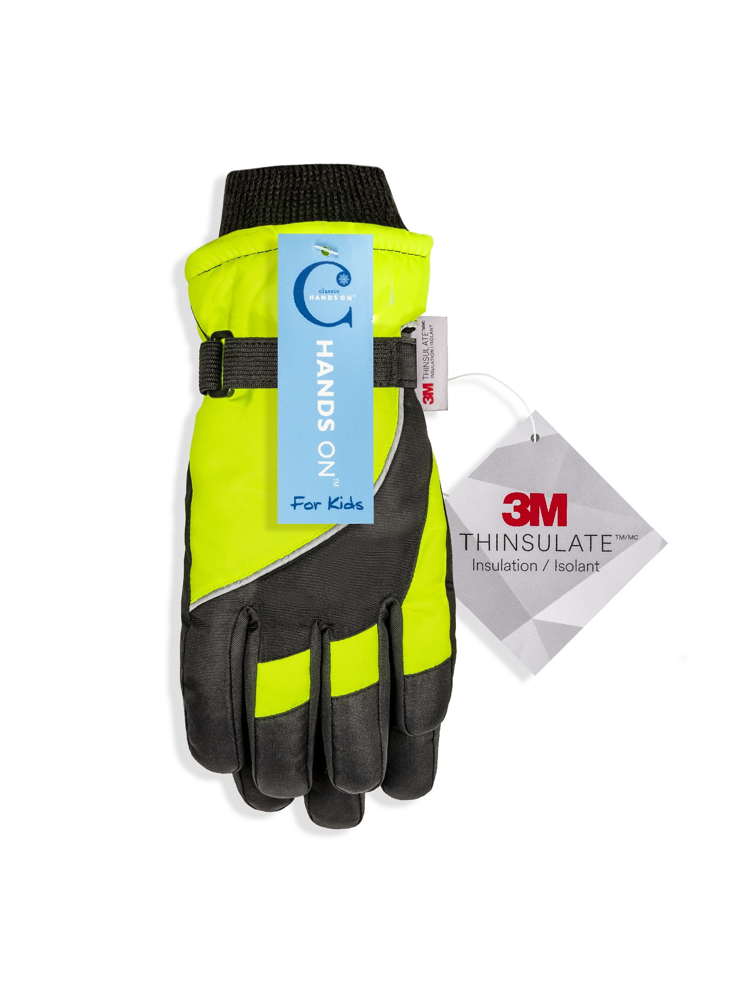 SK1009 Boys Premium Ski Glove 3M Thinsulate Lined Hi Viz Yellow Black One Size Fits Most Walmart