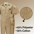 thumbnail image 2 of ACTIVE UNIFORMS Coveralls Workwear Men Short Sleeve Coveralls (Khaki, 3X-Large Tall), 2 of 7
