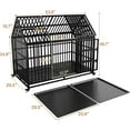 thumbnail image 2 of 54" Heavy Duty Dog Crate Large Dog cage Strong Metal Dog Kennels and Crates for Large Dogs Top Open with 2 Doors 4 Lockable Wheels 2 Removable Trays, 2 of 18