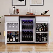 Coffee Bar Cabinet with Fridge Space, Mini Fridge Cabinet,Buffet Sideboard,53.2L