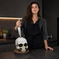thumbnail image 6 of Halloween Gothic Skull Knife Holder Resin Skeleton Stand Horror Kitchen Storage Head Rack for Forks Knives Halloween Party Supplies Spooky Tabletop Decor, 6 of 6