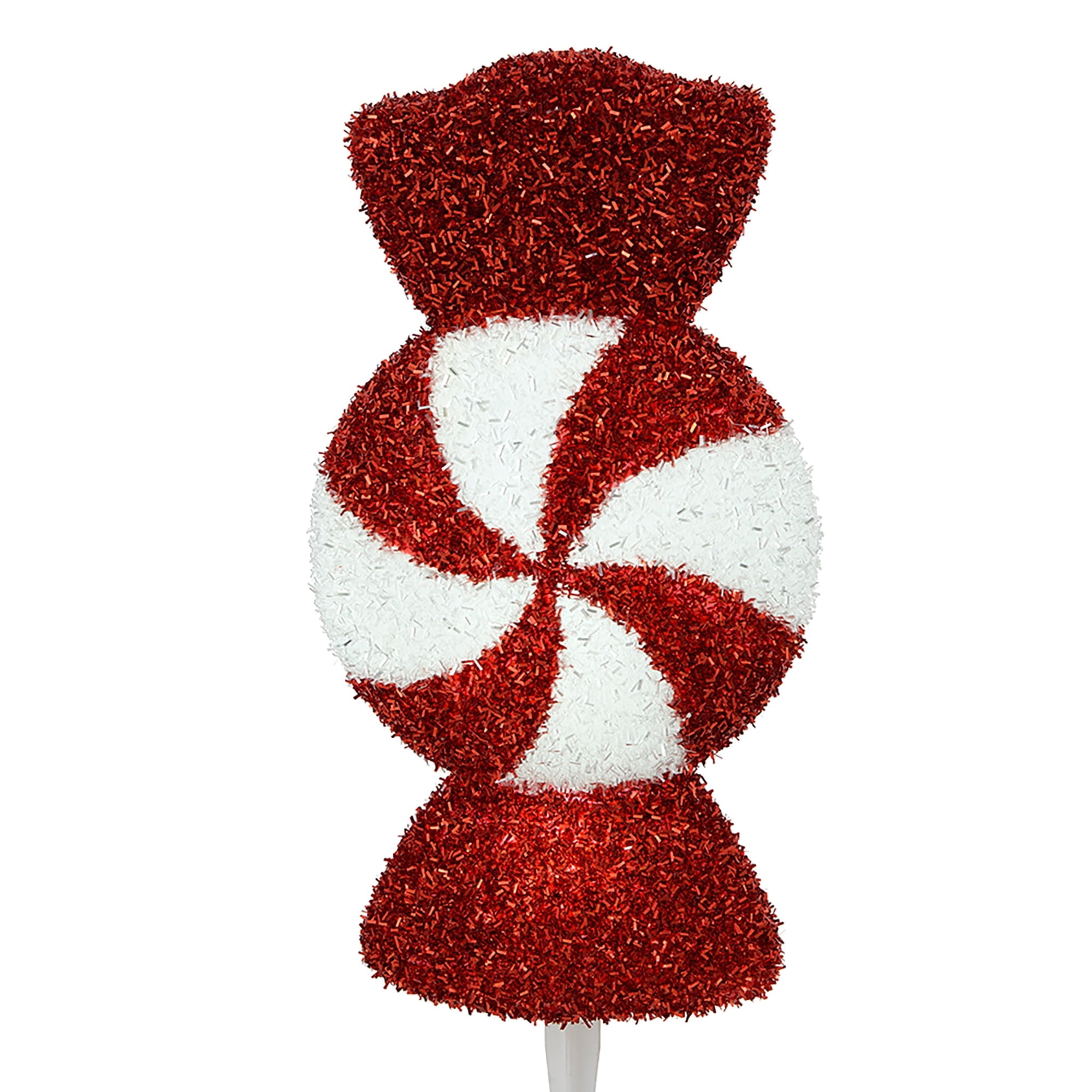 Outdoor LED Tinsel Candy Christmas Pathway Lights, Red and White, Set of 3, by Holiday Time
