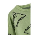 thumbnail image 3 of Faithtur Adults Knitwear, Cartoon Dinosaur Print Round Neck Long Sleeve Tops, 3 of 5