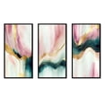 thumbnail image 2 of Designart "Pink and Green Geode Marble I" Abstract Marble Framed Wall Art Set Of 3 - Pink Modern Frame Gallery Set For Office Decor, 2 of 6