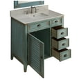 thumbnail image 2 of Benton Collection 36" Distressed Blue Farmhouse Bathroom Vanity with White Marble Top, 2 of 6