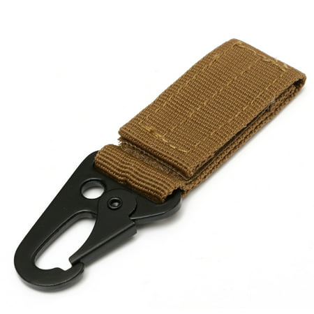 Nylon Tactical Molle Hanging Belt Key Hook Webbing Buckle Strap Carabiner