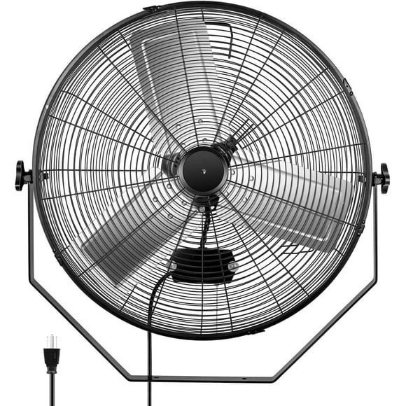 Ventilador de pared Simple Deluxe Industrial de 24 pulgadas, negro