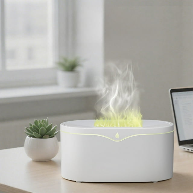 Qiweii USB-Powered Mini Humidifier & Essential Oil Diffuser, Portable Cool Mist Air Moisturizer for Home Office Bedroom