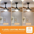 thumbnail image 3 of Craftian 52" 5-Blade Tropical Ceiling Fan with LED Light & Multi-Functional Remote, 6 Quiet DC Motor Speeds, Reversible for Indoor and Outdoor Spaces, Walnut, 3 of 9