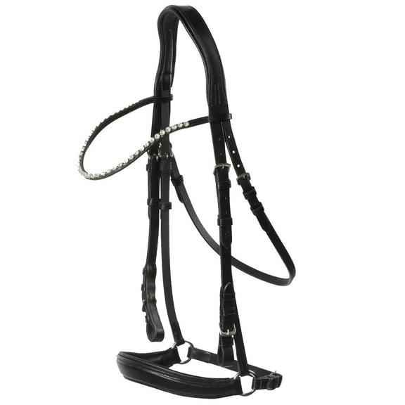 Snaffle Jumping Bridle |Premium English Bridle for Horses| Soft Padded Anatomical Designer Stitched & Brass Buckles English Jumping Bridle for Horses