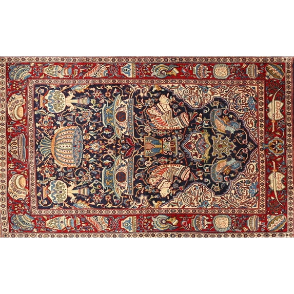 Ahgly Company Machine Washable Indoor Rectangle Traditional Saffron Red Area Rugs, 7' x 10'