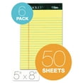 thumbnail image 2 of TOPS Docket Ruled Perforated Pads, 5 x 8, Narrow, Canary, 50 Sheets, 6/Pack -TOP63351, 2 of 6