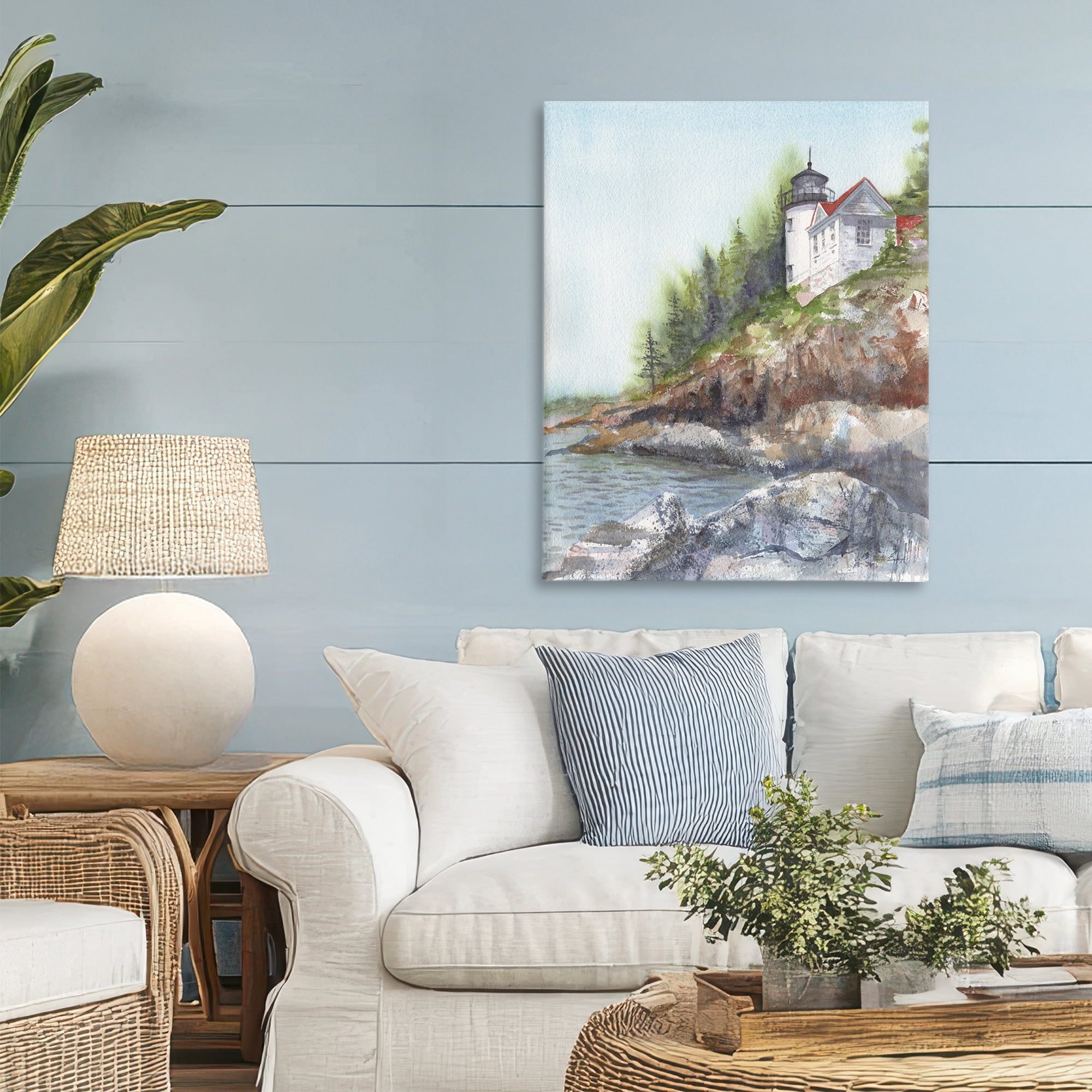 Stupell Industries Bass Harbor Lighthouse Canvas Wall Art, design by Patti Bishop