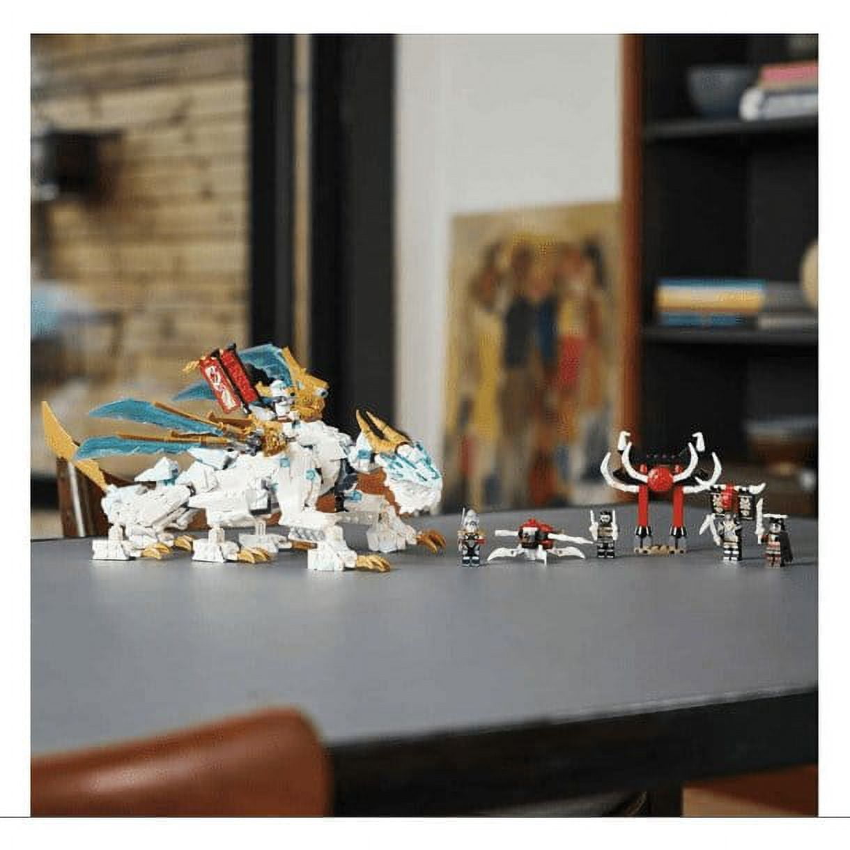 LEGO NINJAGO Zane's Ice Dragon Creature 71786, 2in1 Dragon Toy to Action Figure Warrior, Model Building Kit, Construction Set for Kids with 5 Minifigures