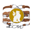 thumbnail image 1 of Pulsera de cuero Negro trenzado pulsera de cuerda de amor Unbranded M, 1 of 3