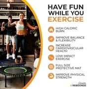 LEAPS & REBOUNDS 48 Mini Fitness Trampoline & Rebounder for Adults, Red
