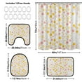 thumbnail image 6 of 4 Pcs Pink and Yellow Polka Dots Bathroom Shower Curtain Set with 12 Hooks Bath Mat Toilet Lid Cover, 6 of 8