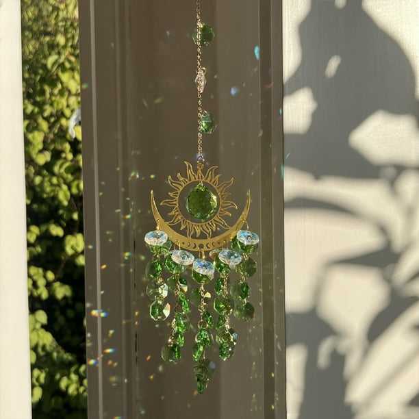 Campanas De Viento De Cristal, Adornos Colgantes Para Ventanas, Atrapasoles De Jardín, Atrapaluces Prismáticos, Decoración Espiritual Para El Hogar, Creador De Arcoíris, Estética Bohemia