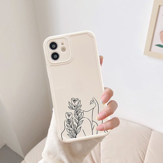 Funda de teléfono con cara de línea abstracta para iPhone 11 12 13 Pro Max X 7 8 Plus XR XS Max, Funda trasera de silicona suave Tan Jianjun unisex