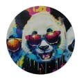 thumbnail image 4 of Acheng Panda Bears Sunglasses Colorful Background Round Table Cover 100% Polyester Fiber Great for Home Kitchen/Parties/Holiday Dinner 46-50, 4 of 8