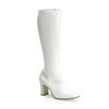 Womens Retro Boots 3 1/4 In Heel Matte White Go Go Boot Costume Halloween Shoe