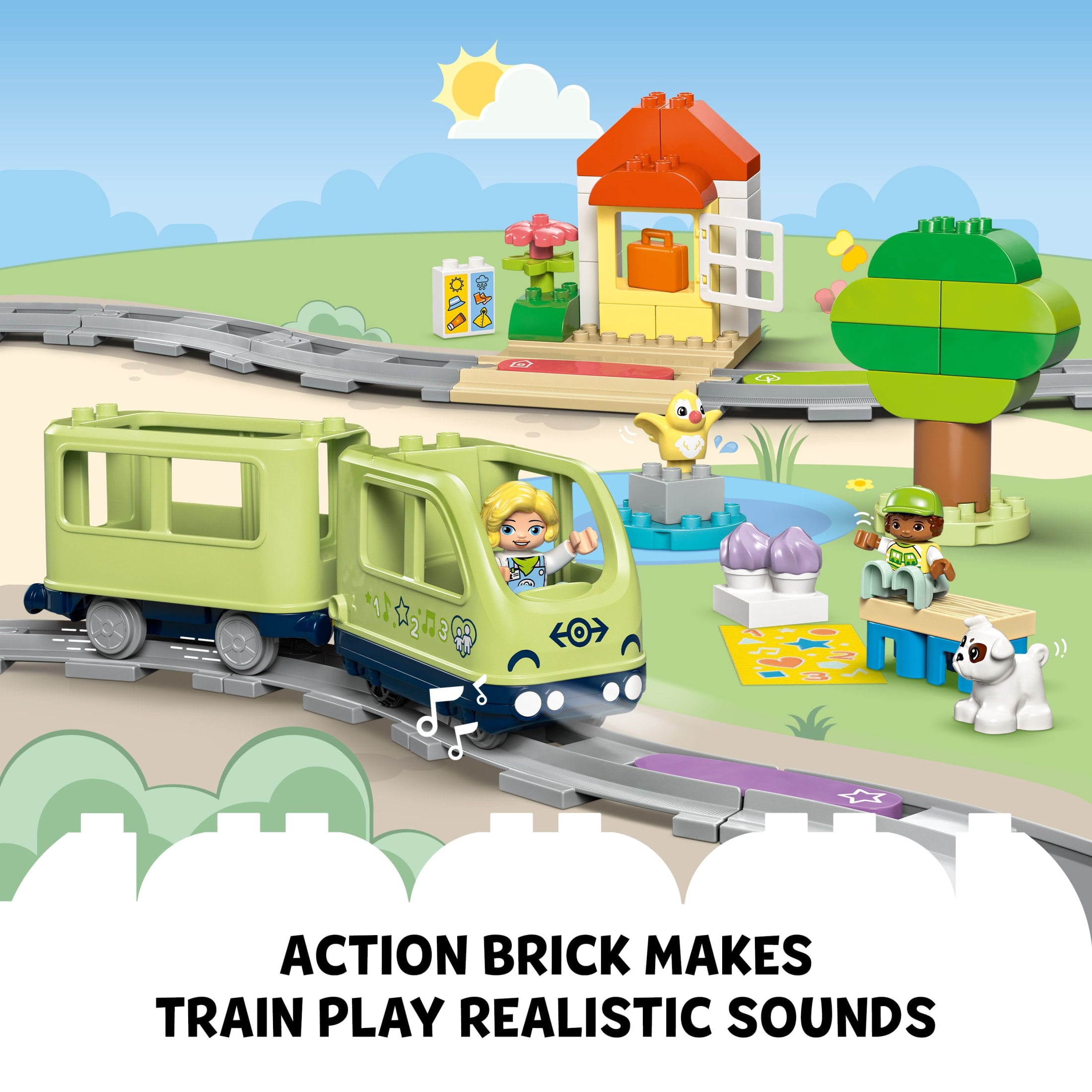 LEGO DUPLO Town Interactive Adventure Train Set - Building Toy for Toddlers, Boys and Girls, Ages 2+ - Learning Train Toy Playset with Lights and Sounds - Gift for Birthdays and Holidays - 10427