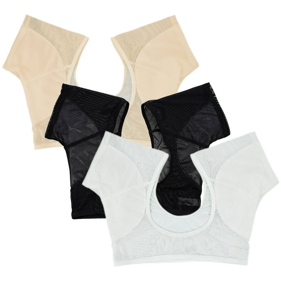 BRIGHTFUFU 3 uds. Chaleco fino para el sudor en las axilas, transpirable, protector para el sudor en las axilas, camiseta para mujer(M)