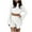 White, variant on Uaswgudfs Women's Pajama Set High Neck Bell Sleeve - Moderate Relaxed Fit, Ruffled Shorts & Bamboo-Blend Fabric