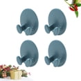 thumbnail image 2 of KAKOWELY Adhesive Plug Holder 4 Pcs Adhesive Hook Oval Socket Cable Hook Multifunctional Adhesive Plug Holder Cord Organizer Storage Rack Key Hanger (Blue), 2 of 4