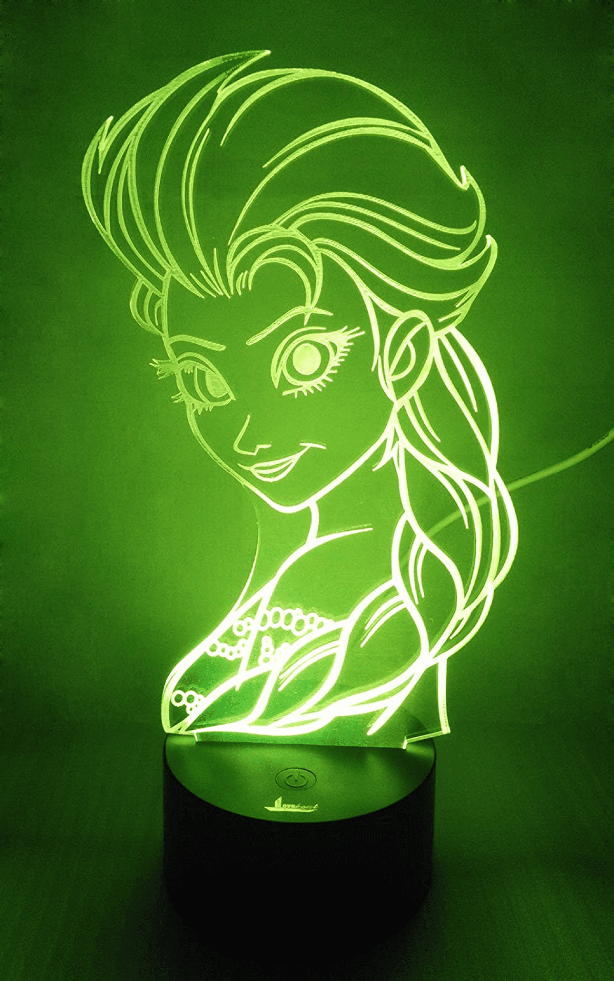 Frozen Elsa 3D illusion 7 Color LED Light Night Change Table Desk Lamp 
