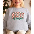thumbnail image 3 of Merry and Bright Sweatshirt Retro Green and Red Check Christmas Pullover Gray Sweatshirt Youth X-Small, 3 of 5