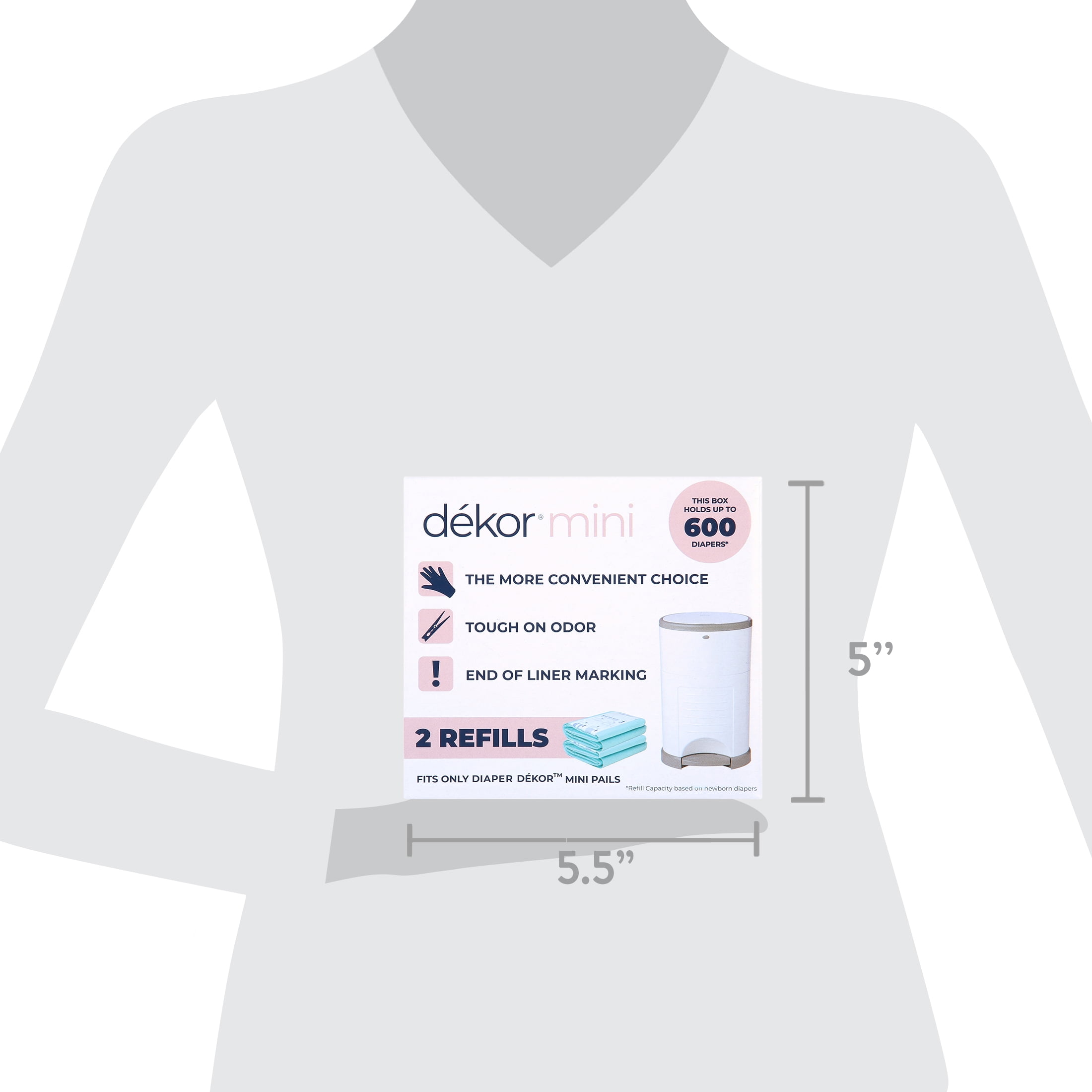 Dekor Mini Diaper Pail Refills | 2 Count