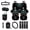 Black - Butterfly Moon Flower, variant on LedBack Wolf Print 15Pcs Car Seat Covers Full Set American Flag Print Front and Rear Split Bench Seat Protectors Cover with Steering Wheel Cover Safety Belt Pads Rear View Mirror Protector