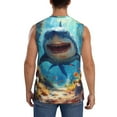 thumbnail image 4 of Pofeuu Colorful Underwater Shark Print Men's Muscle T-Shirt, Sleeveless, Muscle Tank, Classic Muscle Tee Top For Men Casual Sleeveless Muscle T-Shirt Trendy Clothes-Small, 4 of 7