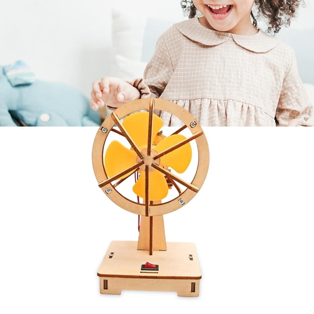 Ventilador de madera pequeño DIY Hugo Rompecabezas de ciencia