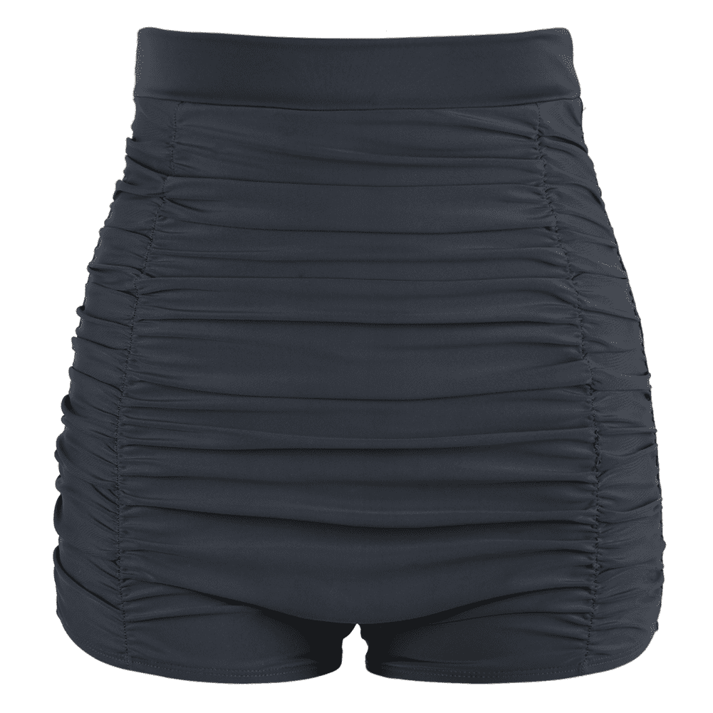 Mycoco Women's Super High Waist Swim Shorts Shirred Tummy Control Swimwear Tankini Bikini Bottoms