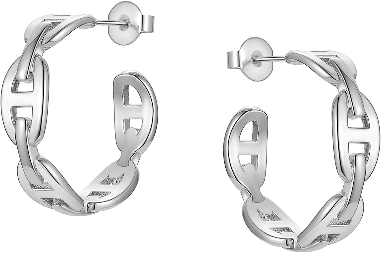 Geometric Big Link Chain Hoop Earring Statement Twisted Rope Big Hoops Earrings for Women Gift