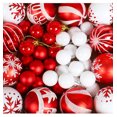 thumbnail image 4 of 44 Pcs Christmas Hanging Balls Ornaments Set for Xmas Tree Decorations, Shatterproof Plastic Decorative Holiday Wedding Party Supplies, Red+White, 4 of 9