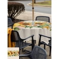 thumbnail image 6 of Square Outdoor Tablecloth with Umbrella Hole Sunflower Outside Table Cloth Waterproof Patio Table Cover Yellow Summer Floral Pastoral Rustic Zipper Tablecloths for Picnic Party Camping 54x54 Inch, 6 of 8