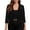 A Black, variant on Women Chiffon Short Sleeve Open Front Cropped Casual Dress Cover Up Bolero Shrug B Silver 2XL