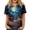 Blue, variant on JULMCOMO Halloween Shirts for Women Cotton Linen Funny Witch Pumpkin Ghost Print Henley Trendy Tunic Tops Holiday Costume Graphic Tees White S