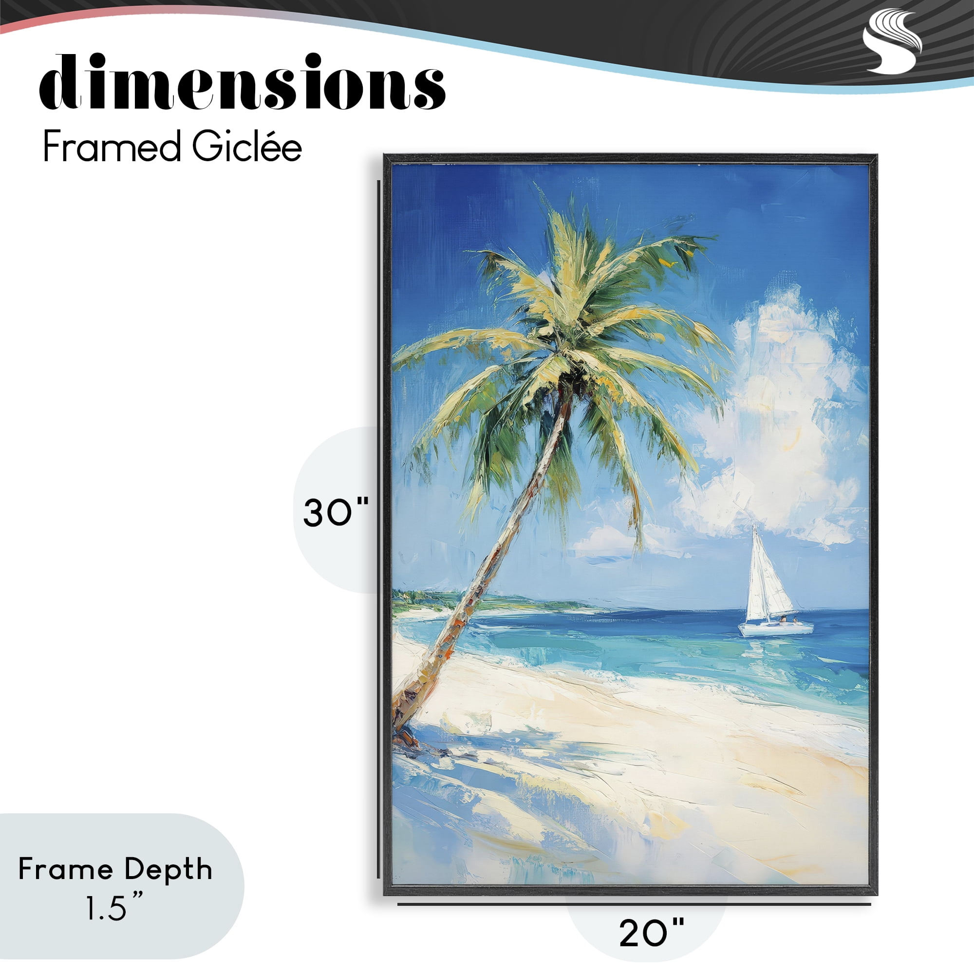 Stupell Industries White Clouds & Sails Black Framed Giclee Art, design by Petal Prints Design