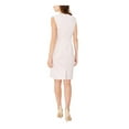 thumbnail image 2 of ANNE KLEIN Womens White Zippered Pocketed Back Slit Lined Cap Sleeve Round Neck Above The Knee Wear To Work Sheath Dress 12, 2 of 3