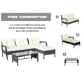 thumbnail image 4 of 3 Piece Patio Furniture Set, All-Weather Outdoor Sectional Sofa Set, PE Rattan Conversation Set with Table & Cushions, Wicker Furniture Couch Set for Patio Deck Garden Poolside Yard, 4 of 9