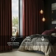 thumbnail image 2 of Half Price Drapes Signature Crimson Rust Velvet Blackout Curtains For Bedroom(1 Panel), 50WX 84L, 2 of 11