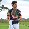 thumbnail image 3 of Rateoe Bird5 Pattern Men's Short Sleeve Polo Shirts, Golf Polo Shirts Short Sleeve Performance Moisture Wicking Dry-XX-Large, 3 of 6